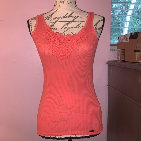 Coral Ribbed Tank - Picture 1 of 4